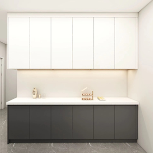 定制完整的PVC/漆柜套装现代小型乙烯基包装厨柜来自广东供应商 - Product Image 1