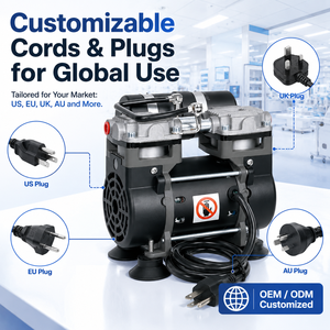 Bomba <span class=keywords><strong>de</strong></span> Vacío sin Aceite con Cable y Enchufe Personalizables para Uso Global con Succión <span class=keywords><strong>de</strong></span> 50L/min para Dispositivos Médicos - Product Image 2