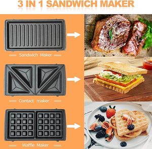 Machine à sandwich fixe personnalisée avec surface de cuisson antiadhésive pour le petit-déjeuner, machine à sandwich multifonction - Product Image 5