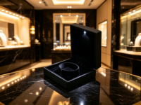 Boîte à bijoux LED personnalisable avec logo pour colliers, bagues, boucles d'oreilles, pendentifs, bracelets – Présentoir et emballage cadeau