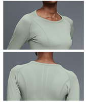 Ropa Deportiva para Mujer 2025, Tops de Gimnasio, Ropa Ecuestre, Mangas con Orificios para Pulgares, Camiseta sin Costuras para Mujer