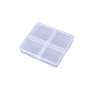 Transparent Plastic Storage Box 4 Compartment With Lid For Jewelry Fishing Nail Art Eco Friendly Rectangle PP Material - Product Image 5