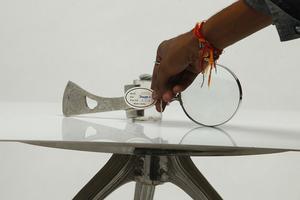 แว่นขยายโลหะแก้วสำหรับใช้ในสำนักงานดีไซน์ทุบทำจากทองเหลืองคุณภาพสูงแก้วแบบใหม่ - Product Image 2