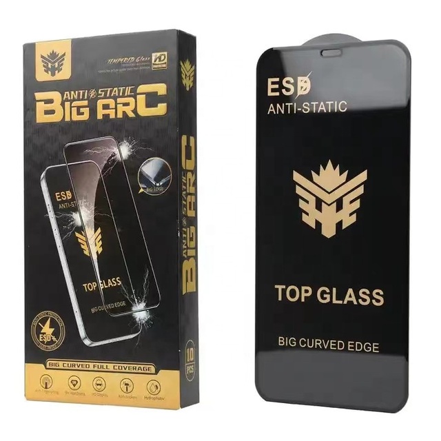 HD Anti-static ESD Big Arc Tempered Glass for IPhone11 12 13 14 15 15 Pro Max Screen Protector