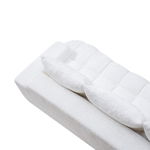 Sofá de Dos Plazas Moderno y Ecológico, Tapizado en Felpa, con Forma Cuadrada y Patas de Madera - Product Image 4