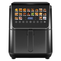 Friteuse à air 9L la plus vendue, vente en gros d'usine, en acier inoxydable, panneau tactile unique, pour repas en famille, four de cuisine
