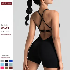 Dưới Lulu Tùy Chỉnh Liền Mạch Một Mảnh Yoga Áo Ngực Thể Thao Vẻ Đẹp Ngoài Trời Trở Lại Hip Tập Thể Dục Bodysuit Dây Đeo Thoáng Khí Rắn Đào - Product Image 3