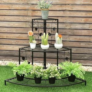 Stair like Design Modern Metal Plant <b>Stand</b> Home Garden Decoration Black Plant <b>Pot</b> <b>Stand</b> with Racks In low Price - Product Image 6