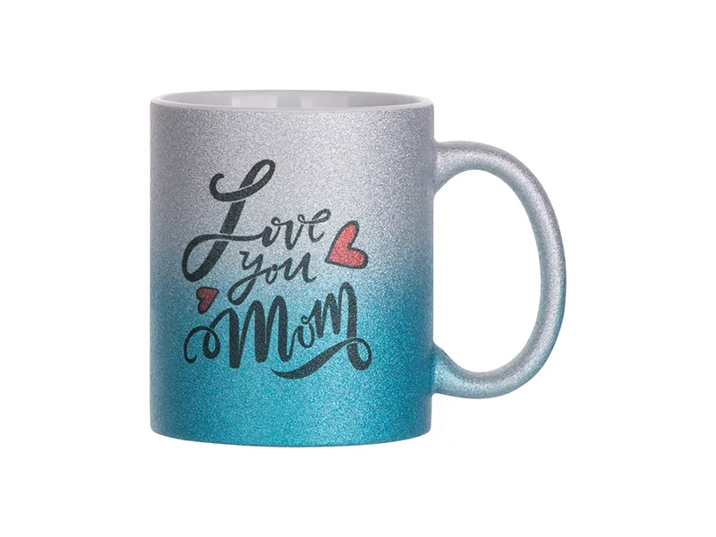 Customization Sublimation Blanks 11oz 300ml 3A Ceramic Gradient Glitter Sublimation Mugs In Stock