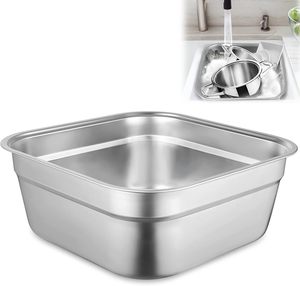 Durevole in acciaio inox grande contenitore quadrato Multi-Purpose piatto <span class=keywords><strong>vasca</strong></span> <span class=keywords><strong>lavello</strong></span> per <span class=keywords><strong>cucina</strong></span> per il lavaggio delle verdure e uso domestico - Product Image 3