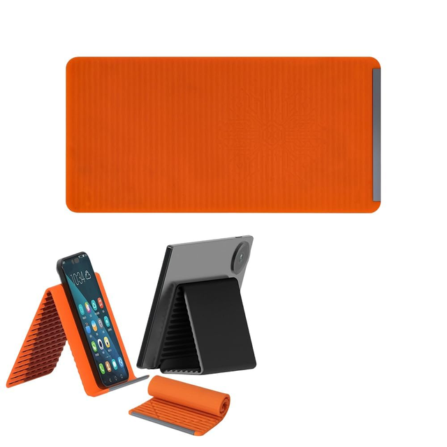 Foldable Silicone Aluminum Holder, Universal Adjustable Anti-Slip Foldable Silicone Phone Stand, Ergonomic Device Mount