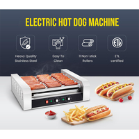 HHD11A 2200W Commercial 30-Hot Dog Grill 11-Roller avec plateau d'égouttage amovible en acier inoxydable