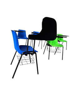 600lbs Weight Capacity Durable Portable Plastic Student Chair with Writing Pad <strong>Bookrack</strong> for School Classroom Training Room - Product Image 2