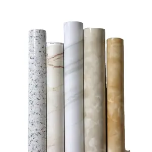 Interior decoration marble PVC film emboss laminated sheet opaque for furniture