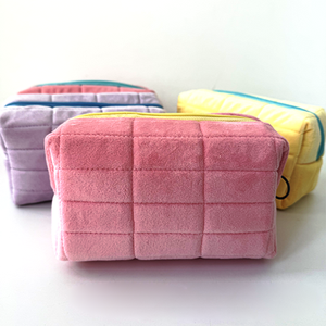 2'li Paket Kadife Makyaj Çantaları, Fermuarlı, Küçük Boy, Kadınlar ve Kızlar için Moda Tarzı, Seyahat, Okul ve Duş Kullanımı İçin - Product Image 2