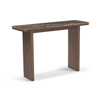 KUMUSI FURNITURE Table console en marbre brun Dark_Emperado avec bois massif