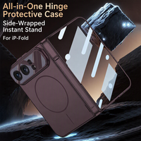 HEYBINGO Casing Ponsel Lipat dengan Pelindung Engsel Terintegrasi, Perlindungan 360 Derajat, Permukaan Matte, Sensasi Kulit, untuk IP 18 duo