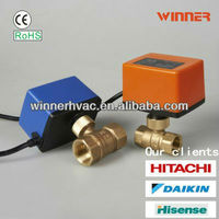Vanne à boisseau sphérique motorisée Winvall OEM ODM, mini-vanne électrique en laiton, commande motorisée, flottante, marche/arrêt, 2 voies, 220 V CA