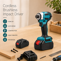 Visseuse à chocs sans fil professionnelle 1/4 pouce, mandrin à dégagement rapide, vitesse variable, moteur BL, 20V 2.6AH, éclairage LED pour bois et métal