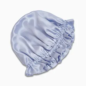 100% Natural Mulberry sleeping bonnet silk satin custom bonnets silk logo with melt band tie satin silk bonnet hair care