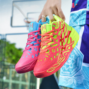 Zapatillas de Baloncesto Modernas para Hombre, Cómodas, Resistentes a Impactos, con Cordones, Cuello Alto, Entresuela de Goma para Exteriores, Parte Superior de Malla Transpirable - Product Image 3