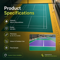 Revêtement de sol antidérapant en silicone élastique PU, absorption des chocs, respectueux de l'environnement, terrain de sport extérieur, terrain de basket-ball, terrain de pickleball, terrain de badminton