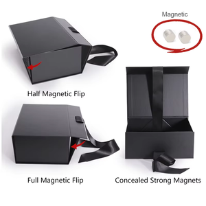 Miễn Phí Thiết Kế Màu Đen Màu Hồng Trắng Gấp Các Tông Từ Hộp Quà Tặng Với Tùy Chỉnh Ribbon - Product Image 4