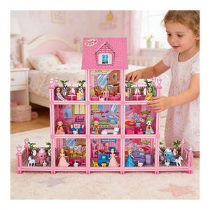 บ้านเด็กเล่นในฝันพร้อมสระว่ายน้ำ ระเบียง สไลเดอร์ ลิฟต์ เฟอร์นิเจอร์ ของเล่นเสริมสร้างจินตนาการ ของขวัญสำหรับครอบครัว - Product Image 4