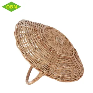 Set Of 2 New Design Antique Hand Woven Oval Fashion Empty Fruit Wicker Gift Basket For Flower