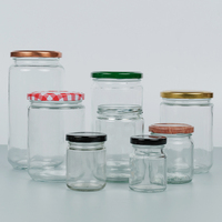 Pot à confiture en verre sans BPA, pot à miel, pot à cornichons, récipient en verre avec couvercle doré, pot à miel carré