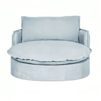 Canapé-lit rond en velours ultra VIP de style vintage français, meubles de salon intérieur, chaise longue surdimensionnée pour chambre à coucher
