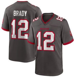Großhandel American Football Trikot Auf Lager American Jersey #12 Brady Tampa Bay Buccaneers Benutzer definierte Stickerei Fußball trikot - Product Image 5