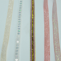Ruban de velours métallique à paillettes, ruban de couronne à paillettes pour une face, bandeau pour cheveux, bandeau personnalisé, vente en gros