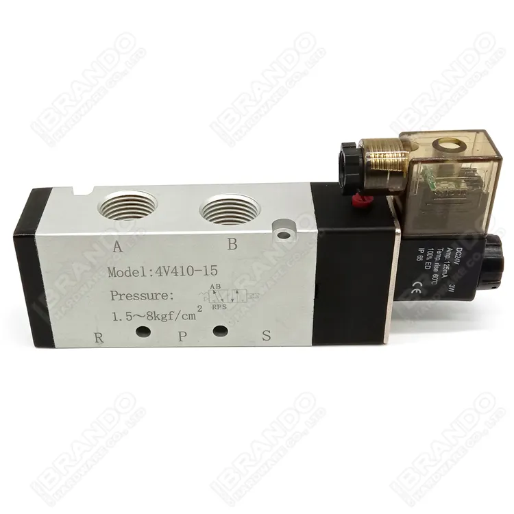 Model 4V410 pnömatik 5/2 Solenoid valf 4V410-15 4V410-1/2 4V410-15-DC24V 4V410-15-AC220V AC220V DC24V 220VAC 24VDC 24V 220V