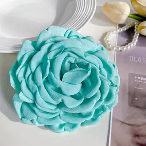 Wholesale Handmade Flower Hairpins Sweet Fabric Rose Flower Vintage Duckbill Hair Clip For Girls