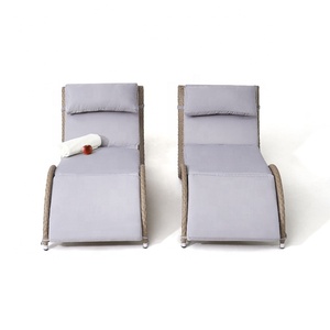 Al aire libre muebles de salón de forma curva de ratán de jardín <span class=keywords><strong>tumbona</strong></span> cama de playa - Product Image 5