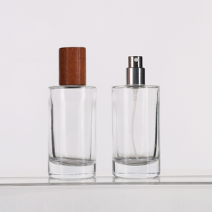 Luxury 50ml Cylinder Round Wooden Cap <strong>Purfum</strong> Spray <strong>Bottle</strong> 50 ml Empty Glass Perfume <strong>Bottle</strong> - Product Image 2