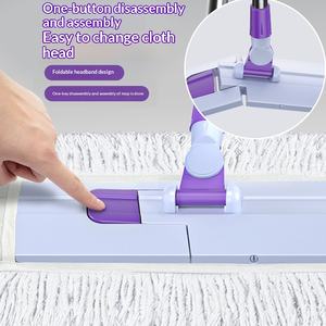 Nouvelle serpillière à manche télescopique grande taille, pour nettoyage de sol plat domestique, utilisation à sec et humide, outil de nettoyage paresseux à une poussée, balai poussoir à poussière double usage - Product Image 2