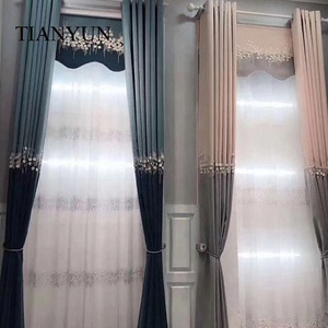 <span class=keywords><strong>Tende</strong></span> Oscuranti <span class=keywords><strong>Blu</strong></span> Chiaro con Ricami di Perle, Bellissime <span class=keywords><strong>Tende</strong></span> per il <span class=keywords><strong>Soggiorno</strong></span> dal Fornitore Cinese 2025 - Product Image 4