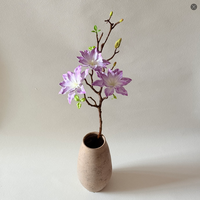 Fleur artificielle en soie Lotus Magnolia, toucher réaliste, en mousse PU, faite à la main, pour vase, arrangement floral de mariage, vente en gros d'usine