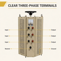Variac Régulateur TDGC2 AC 220V/380V Haute Puissance 30 KVA Efficacité 98% Sortie Triphasée 0-500V Réglable