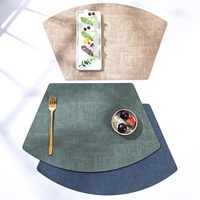 Chemin de table décoratif transfrontalier moderne, simple, uni, en cuir PU, imperméable, résistant à l'huile et à la chaleur, personnalisable