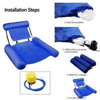 Tragbare aufblasbare schwimmende Hängematte, faltbares Dreifach-Schlauch-Wassersofa, Sommer-Pool-Wasser-Entertainment-Schwimmtier