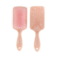 Peigne à cheveux de massage en plastique avec logo personnalisé Brosse à cheveux à motif de marbre coloré Peigne anti-enchevêtrement Peigne à cheveux pour dames à usage domestique quotidien