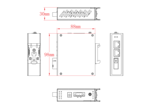 3 Port Industrial <b>Ethernet</b> POE <b>Switch</b> DC44-56V 2*10/100/1000M +1 SC Fiber Uplink Network <b>Switches</b> for CCTV IP Camera - Product Image 1