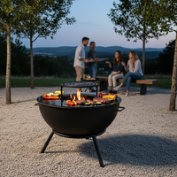 Vente en gros d'usine - Brasero multifonctionnel d'extérieur de 25 pouces - Cheminée à bois avec barbecue pour cour et patio