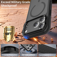 Étui de protection magnétique en aluminium de qualité militaire TPU+PC avec béquille, protection précise de l'appareil photo, toucher agréable, plus épais, antichoc