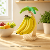 Présentoir à fruits créatif en bois en forme de cocotier, support de bananes suspendu pour comptoir de cuisine