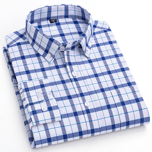Chemises habillées à manches longues pour hommes RNSHANGER, à rayures multicolores et à carreaux, en coton 100%, polyvalentes, décontractées, à boutons, pour l'automne - Product Image 3