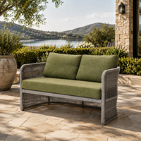 Ensemble de 4 meubles de salon d'extérieur résistants aux intempéries, canapé et chaises de conversation en aluminium pour jardin